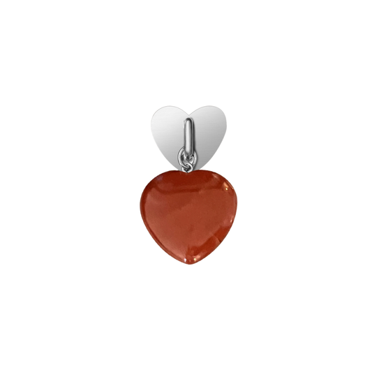 Red Jasper Heart Charm
