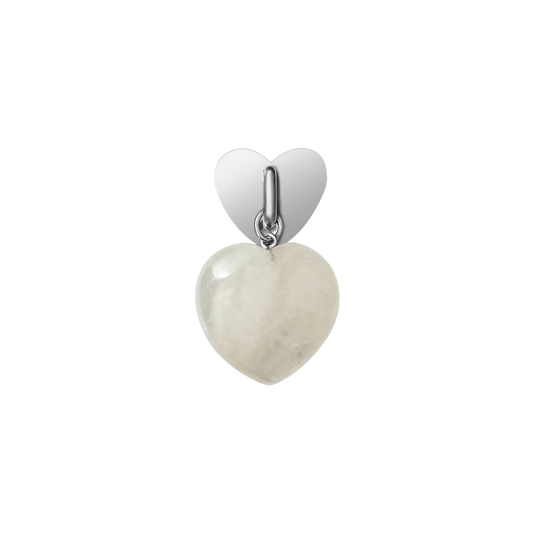 White Jade Heart Charm