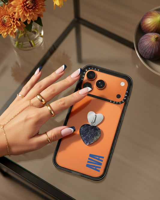 Sodalite Heart Phone Charm