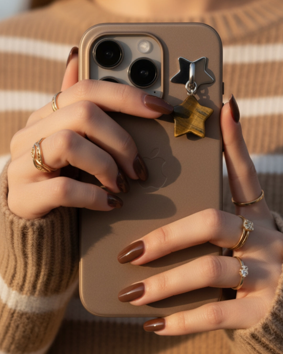 Tiger’s Eye Star Phone Charm