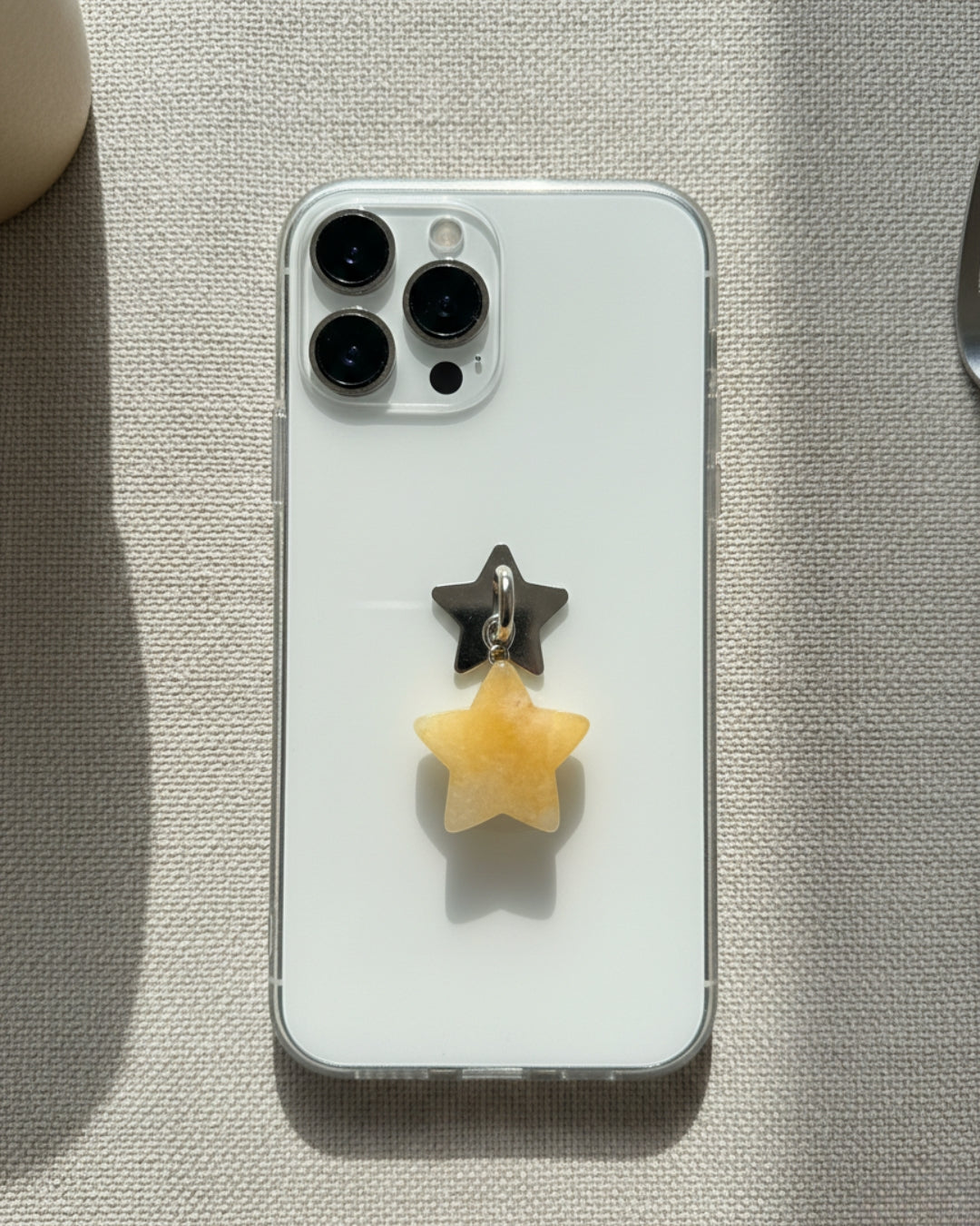 Yellow Jade Star Phone Charm