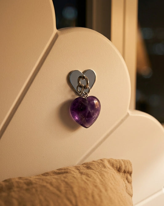 Amethyst Heart Charm