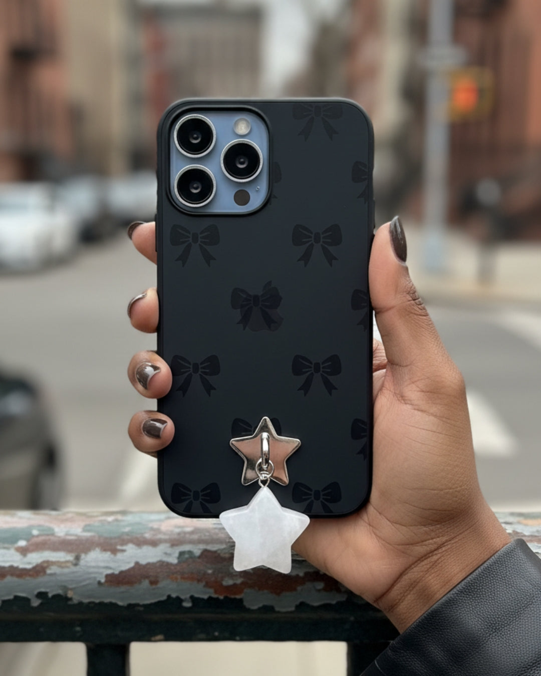 Clear Quartz Star Phone Charm