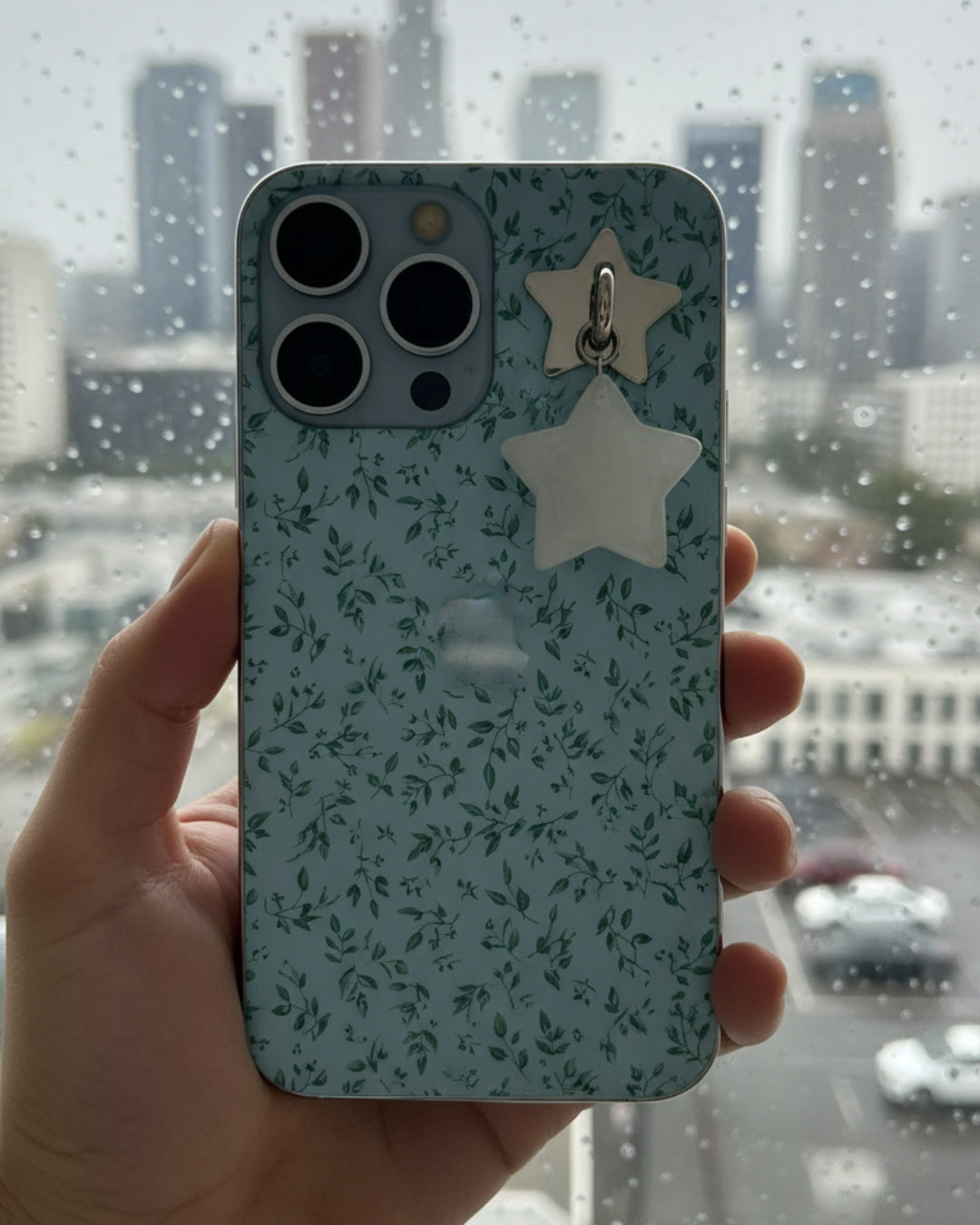 Clear Quartz Star Phone Charm