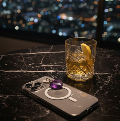 Amethyst Heart Phone Charm