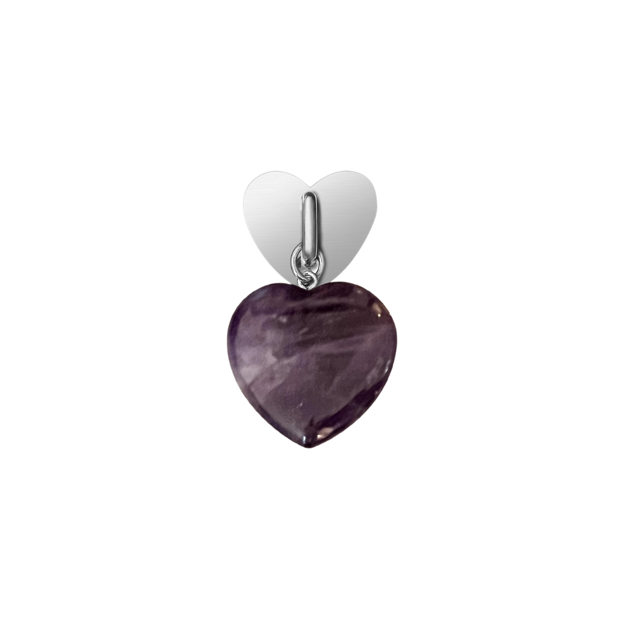 Amethyst Heart Phone Charm