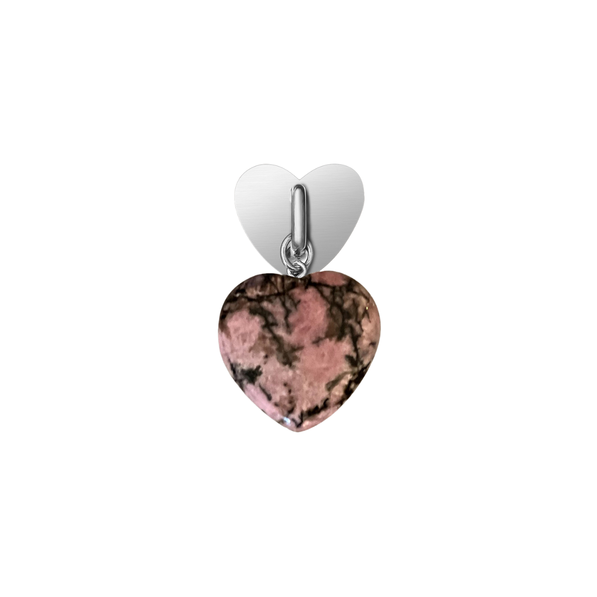 Rhodonite Heart Phone Charm