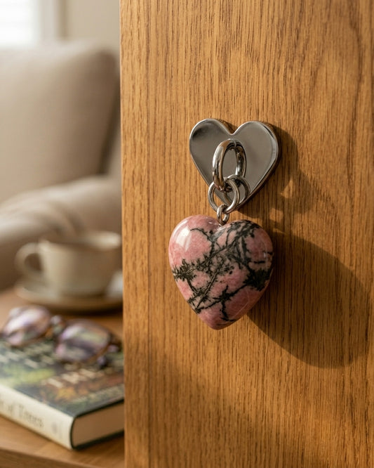Rhodonite Heart Charm
