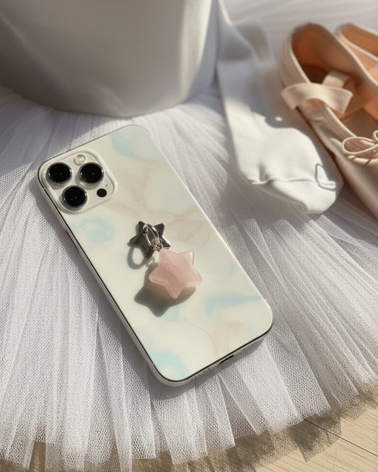 Rose Quartz Star Phone Charm