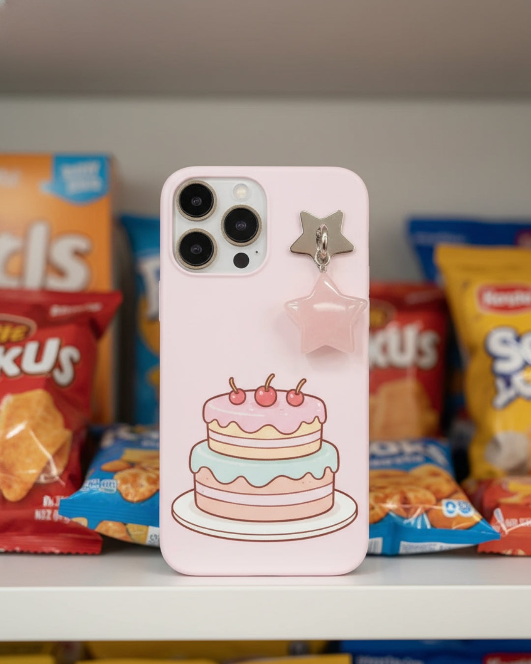 Rose Quartz Star Phone Charm