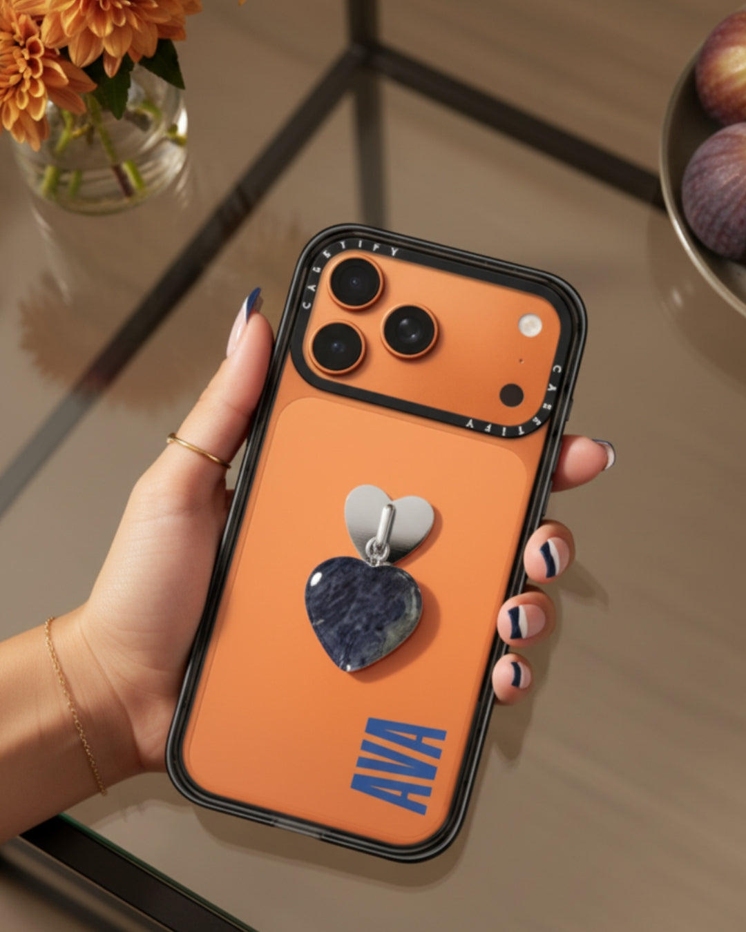 Sodalite Heart Phone Charm