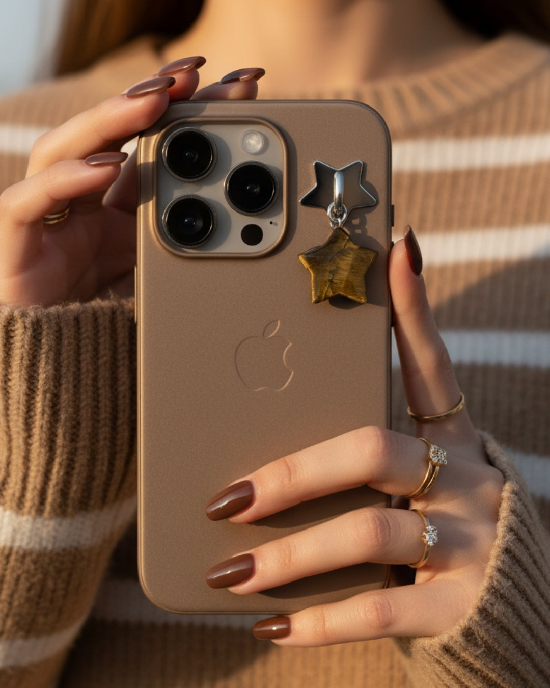 Tiger’s Eye Star Phone Charm