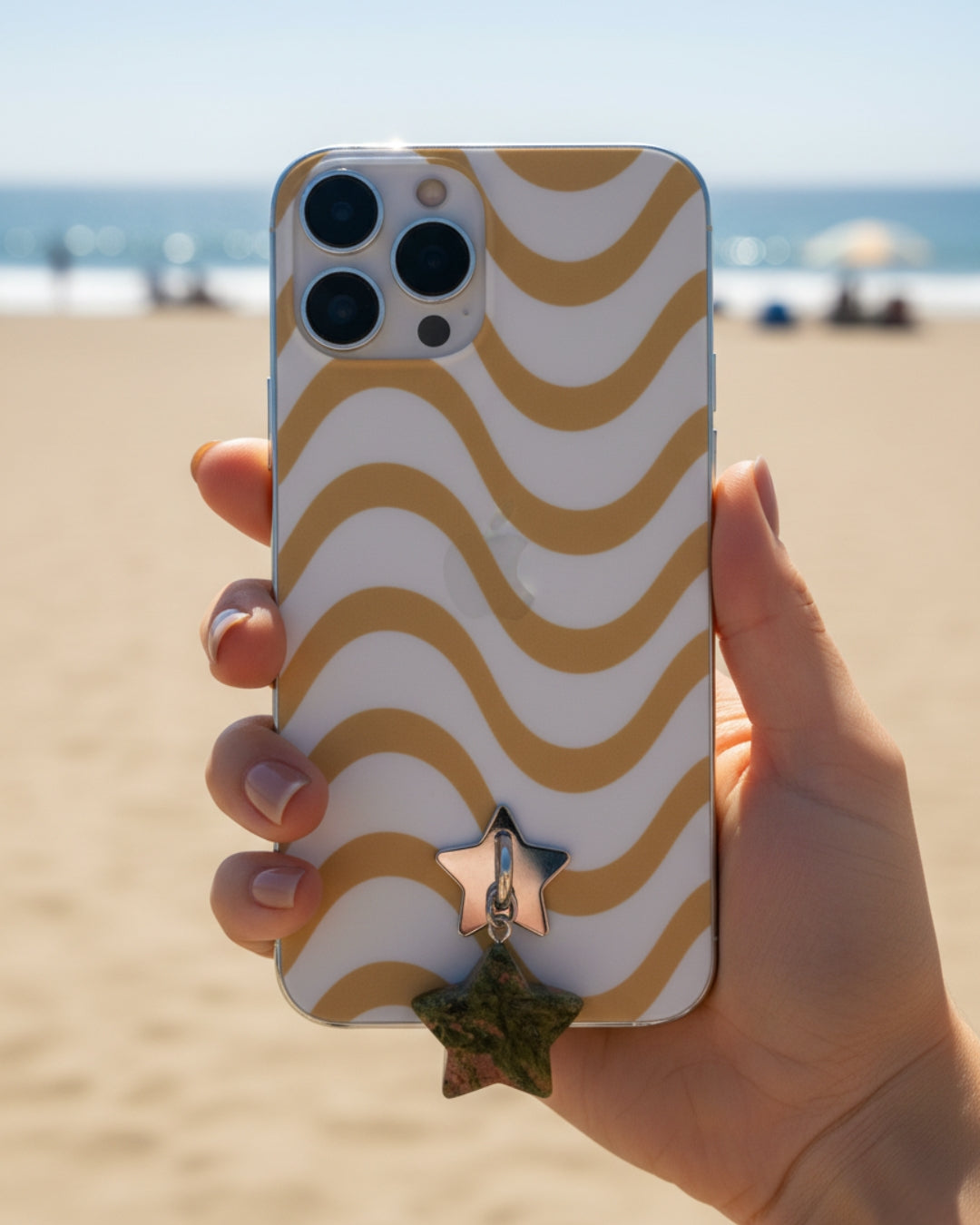 Unakite Star Phone Charm