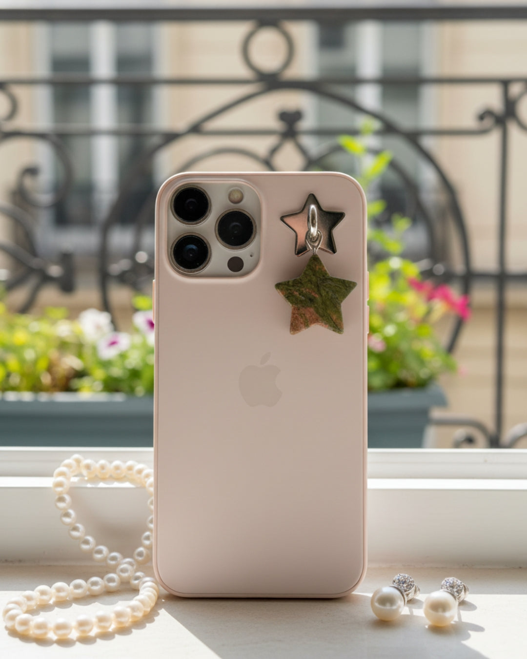 Unakite Star Phone Charm