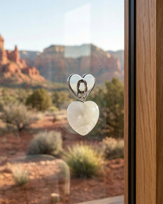 White Jade Heart Charm