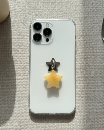 Yellow Jade Star Phone Charm
