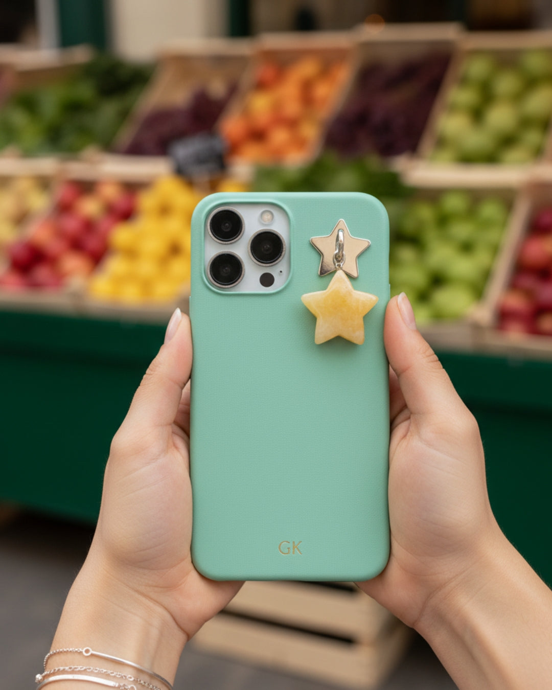 Yellow Jade Star Phone Charm